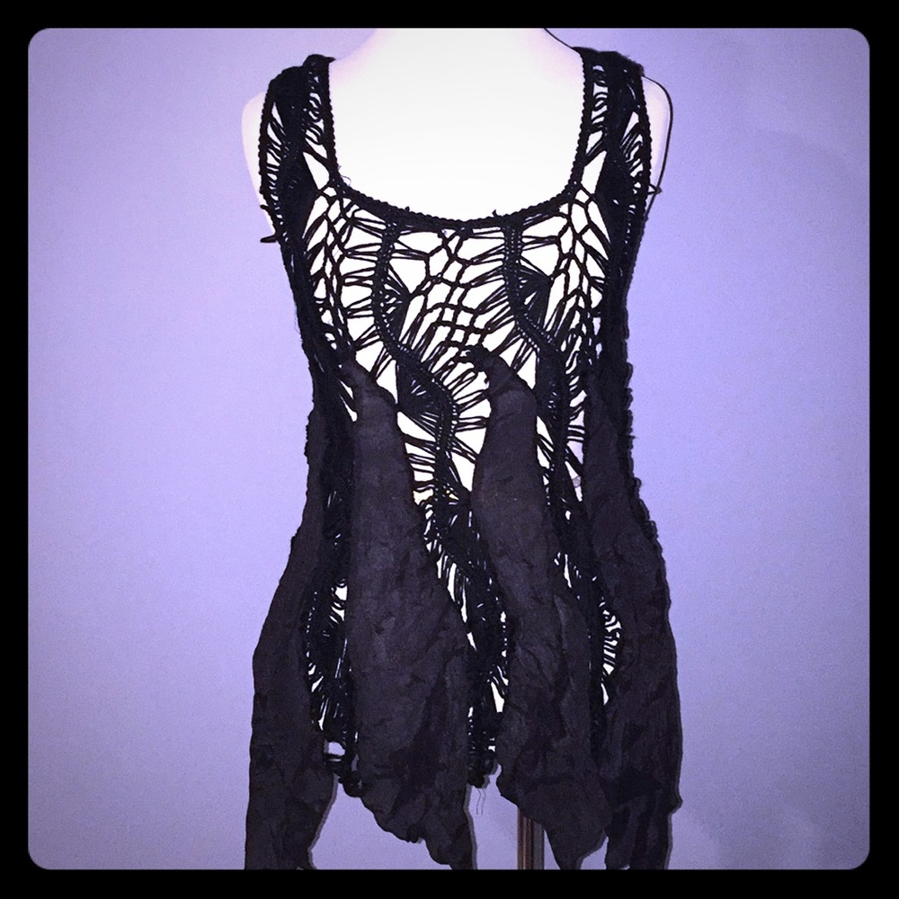 Black knit tank top size large